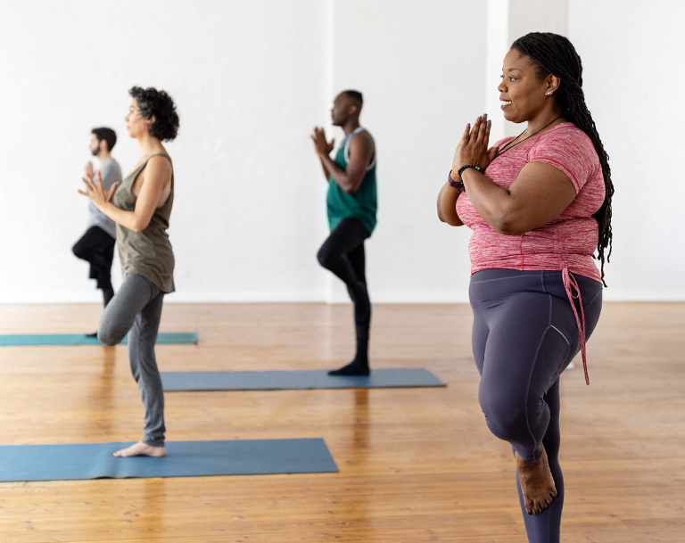 people in yoga studio