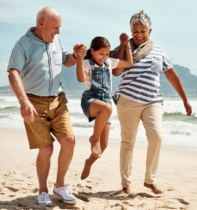 family on a beach