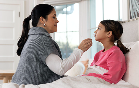 family using swab test