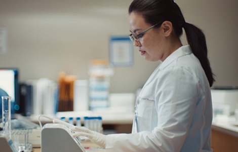 technician running lab test