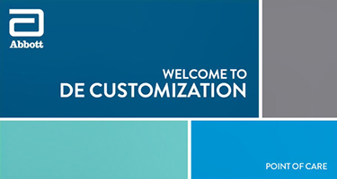 i-STAT/DE CUSTOMIZATION