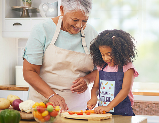 woman and child cooking